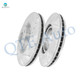 Front 329.8mm Drilled Slotted Disc Brake Rotors For 2007-2013 Acura MDX, 2009-2015 Honda Pilot, 2017 2018 Acura RLX, 2010-2013 Acura ZDX, Automotive Replacement Brake Rotors