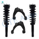 Set of 4 Front Upper Control Arm Ball Joint-Quick Complete Strut-Coil Spring Assembly For 2007-2009 Lincoln MKZ