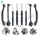 Set of 12 Front Lower Forward Control Arm Ball Joint-Wheel Hub Bearing Assembly-Suspension Strut Assembly-Rear Upper Rearward Control Arm-Wheel Hub Bearing Assembly-Shock Absorber For 2005-2008 Dodge Magnum