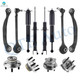 Set of 12 Front Lower Forward Control Arm Ball Joint-Wheel Hub Bearing Assembly-Suspension Strut Assembly-Rear Upper Rearward Control Arm-Wheel Hub Bearing Assembly-Shock Absorber For 2005-2008 Dodge Magnum w/ Self Leveling Suspension