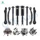Set of 12 Front Lower Rearward Control Arm-Wheel Hub Bearing Assembly-Quick Complete Strut-Coil Spring Assembly-Rear Upper Rearward Control Arm-Wheel Hub Bearing Assembly-Complete Shock Absorber Kit For 2005-2009 Chrysler 300