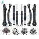 Set of 12 Front Lower Rearward Control Arm-Wheel Hub Bearing Assembly-Suspension Strut Assembly-Rear Upper Rearward Control Arm-Wheel Hub Bearing Assembly-Shock Absorber For 2005-2009 Chrysler 300 w/ Self Leveling Suspension
