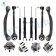 Set of 12 Front Lower Forward Control Arm Ball Joint-Wheel Hub Bearing Assembly-Suspension Strut Assembly-Rear Upper Rearward Control Arm-Wheel Hub Bearing Assembly-Shock Absorber For 2007-2009 Dodge Charger