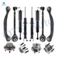 Set of 12 Front Lower Forward Control Arm Ball Joint-Wheel Hub Bearing Assembly-Suspension Strut Assembly-Rear Upper Rearward Control Arm-Wheel Hub Bearing Assembly-Shock Absorber For 2006-2009 Chrysler 300 w/ Self Leveling Suspension