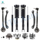Set of 12 Front Lower Forward Control Arm Ball Joint-Wheel Hub Bearing Assembly-Quick Complete Strut-Coil Spring Assembly-Rear Upper Rearward Control Arm-Wheel Hub Bearing Assembly-Shock Absorber For 2006-2008 Dodge Magnum