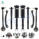 Set of 12 Front Lower Forward Control Arm Ball Joint-Wheel Hub Bearing Assembly-Quick Complete Strut-Coil Spring Assembly-Rear Upper Rearward Control Arm-Wheel Hub Bearing Assembly-Complete Shock Absorber Kit For 2006-2008 Dodge Magnum