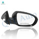 Right Passenger Side Mirror, Power Heated Paintable Power Folding View Mirror with Turn Signal Light For 2012 2013 KIA Optima