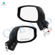 Driver & Passenger Side Mirrors, Left-Right Power Heated Textured Black Manual Folding View Mirrors For 2012 2013 Honda Civic, Door Mirror Pair of 2