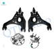 Set of 4 Front Upper Control Arm Ball Joint-Wheel Hub Bearing Assembly For 2005 2006 Chevrolet Silverado 1500