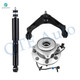 Set of 3 Front Upper Wheel Hub Bearing Assembly-Control Arm Ball Joint-Shock Absorber For 2001-2006 Chevrolet Suburban 2500
