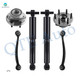 Set of 6 Rear Upper Forward Control Arm-Wheel Hub Bearing Assembly-Shock Absorber For 2007-2016 GMC Acadia