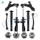 Set of 12 Front Lower Control Arm Ball Joint-Wheel Hub Bearing Assembly-Suspension Strut Assembly-Rear Upper Forward Control Arm-Wheel Hub Bearing Assembly-Shock Absorber For 2013-2017 Buick Enclave Monotube Performance Upgrade