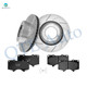 Set of 6 Front 319mm Drilled Slotted Brake Disc Rotors-Ceramic Brake Pad Kit For 2003-2007 Toyota Sequoia