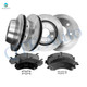 Set of 12 Front 305mm-Rear 330mm Brake Disc Rotors-D975 7707 Ceramic Brake Pad Kit For 2002-2006 Cadillac Escalade