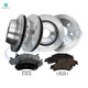 Set of 12 Front 305mm-Rear 330mm Brake Disc Rotors-Ceramic Brake Pad Kit For 2001-2004 Chevrolet Silverado 1500