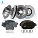 Set of 12 Front 282mm-Rear 260mm Brake Disc Rotors-Front D1506 7656-Rear 7418-D537 Ceramic Brake Pad Kit For 2003-2007 Honda Accord