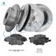 Set of 12 Front 282mm-Rear 260mm Brake Disc Rotors-7382-D503 Ceramic Brake Pad Kit Replacement For 1998-2002 Honda Accord