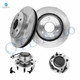 Set of 4 Front 305mm Brake Disc Rotors-Wheel Hub Bearing Assembly For 2003-2008 GMC Savana 1500 RWD