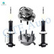 Set of 4 Front Wheel Hub Bearing Assembly-Suspension Strut Assembly For 2015-2020 Chevrolet Tahoe