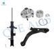Set of 3 Front Left Lower Control Arm Ball Joint-Wheel Hub Bearing Assembly-Suspension Strut Assembly For 2001-2004 Ford Escape