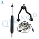 Set of 3 Front Left Upper Wheel Hub Bearing Assembly-Control Arm Ball Joint-Steering Damper For 1996-1999 GMC K1500