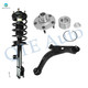 Set of 3 Front Right Lower Control Arm Ball Joint-Wheel Hub Bearing Assembly-Quick Complete Strut-Coil Spring Assembly For 2001-2004 Ford Escape L4