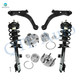 Set of 6 Front Lower Control Arm Ball Joint-Wheel Hub Bearing Assembly-Quick Complete Strut-Coil Spring Assembly For 2001-2004 Mazda Tribute L4