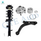 Set of 3 Front Right Lower Control Arm Ball Joint-Wheel Hub Bearing Assembly-Quick Complete Strut-Coil Spring Assembly For 2001-2004 Ford Escape