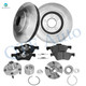Set of 8 Front 303mm Brake Disc Rotors-Ceramic Brake Pad Kit-Wheel Hub Bearing Assembly For 2005 2006 2008-2010 Mazda Tribute