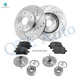 Set of 8 Front 275mm Drilled Slotted Brake Disc Rotors-Ceramic Brake Pad Kit-Wheel Hub Bearing Assembly For 1998-2004 Toyota Avalon