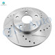Set of 8 Front 275mm Drilled Slotted Brake Disc Rotors-Ceramic Brake Pad Kit-Wheel Hub Bearing Assembly For 1997-2001 Toyota Camry