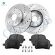 Set of 6 Front 275mm Drilled Slotted Brake Disc Rotors-Ceramic Brake Pad Kit For 1997-2001 Toyota Camry