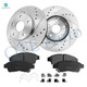 Set of 6 Front 275mm Drilled Slotted Brake Disc Rotors-Ceramic Brake Pad Kit For 1992 1993 Lexus ES300