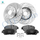 Set of 6 Front 275mm Drilled Slotted Brake Disc Rotors-Ceramic Brake Pad Kit For 2005 2006 Toyota Camry