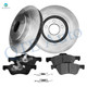Set of 6 Front 303mm Brake Disc Rotors-Ceramic Brake Pad Kit For 2005-2012 Ford Escape