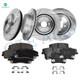 Set of 12 Front 345mm-Rear 320mm Drilled Slotted Brake Disc Rotors-Ceramic Brake Pad Kit For 2011 Dodge Charger