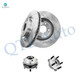 Set of 4 Front 320mm Drilled Slotted Brake Disc Rotors-Wheel Hub Bearing Assembly For 2013 Infiniti JX35