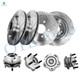 Set of 8 Front 296mm-Rear 291.5mm Drilled Slotted Brake Disc Rotors-Wheel Hub Bearing Assembly For 2013-2017 Nissan Altima