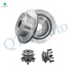 Set of 4 Rear 308mm Drilled Slotted Brake Disc Rotors-Wheel Hub Bearing Assembly For 2014-2020 Infiniti QX60