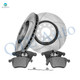 Set of 6 Front 320mm Drilled Slotted Brake Disc Rotors-Ceramic Brake Pad Kit For 2005-2009 Audi A4 Quattro