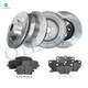 Set of 12 Front 275mm-Rear 269mm Brake Disc Rotors-Ceramic Brake Pad Kit For 2003-2006 Pontiac Vibe