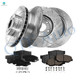 Set of 12 282mm Front-Rear Drilled Slotted Brake Disc Rotors-Front D958 7795 Rear D536 7418 Ceramic Brake Pad kit For 2002-2004 Honda CR-V