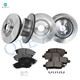 Set of 12 Front 320mm-Rear 308mm Brake Disc Rotors-Ceramic Brake Pad Kit For 2006-2009 Nissan 350Z