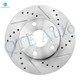 Set of 12 Front 275mm-Rear 269mm Drilled Slotted Brake Disc Rotors-Front D908 7787 Rear D885 7762 Ceramic Brake Pad kit For 2002-2006 Toyota Camry