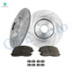 Set of 6 Rear 328mm Drilled Slotted Brake Disc Rotors-Ceramic Brake Pad Kit For 2012-2015 RAM C/V