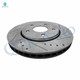 Set of 12 Front 302mm-Rear 305mm Drilled Slotted Brake Disc Rotors-Ceramic Brake Pad Kit For 2008-2011 Chrysler Town & Country