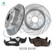 Set of 6 Rear 320mm Drilled Slotted Brake Disc Rotors-Ceramic Brake Pad Kit For 2005-2010 Jeep Grand Cherokee