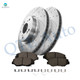 Set of 6 Front 293mm Drilled Slotted Brake Rotors-Ceramic Brake Pad Kit For 2015 Honda Civic