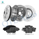 Set of 12 Front 296mm-Rear 305mm Drilled Slotted Brake Disc Rotors-Ceramic Brake Pad Kit For 2007-2011 2014-2016 Honda CR-V