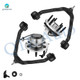 Set of 4 Front Upper Control Arm Ball Joint-Wheel Hub Bearing Assembly Replacement For 2000-2006 Chevrolet Suburban 1500 RWD